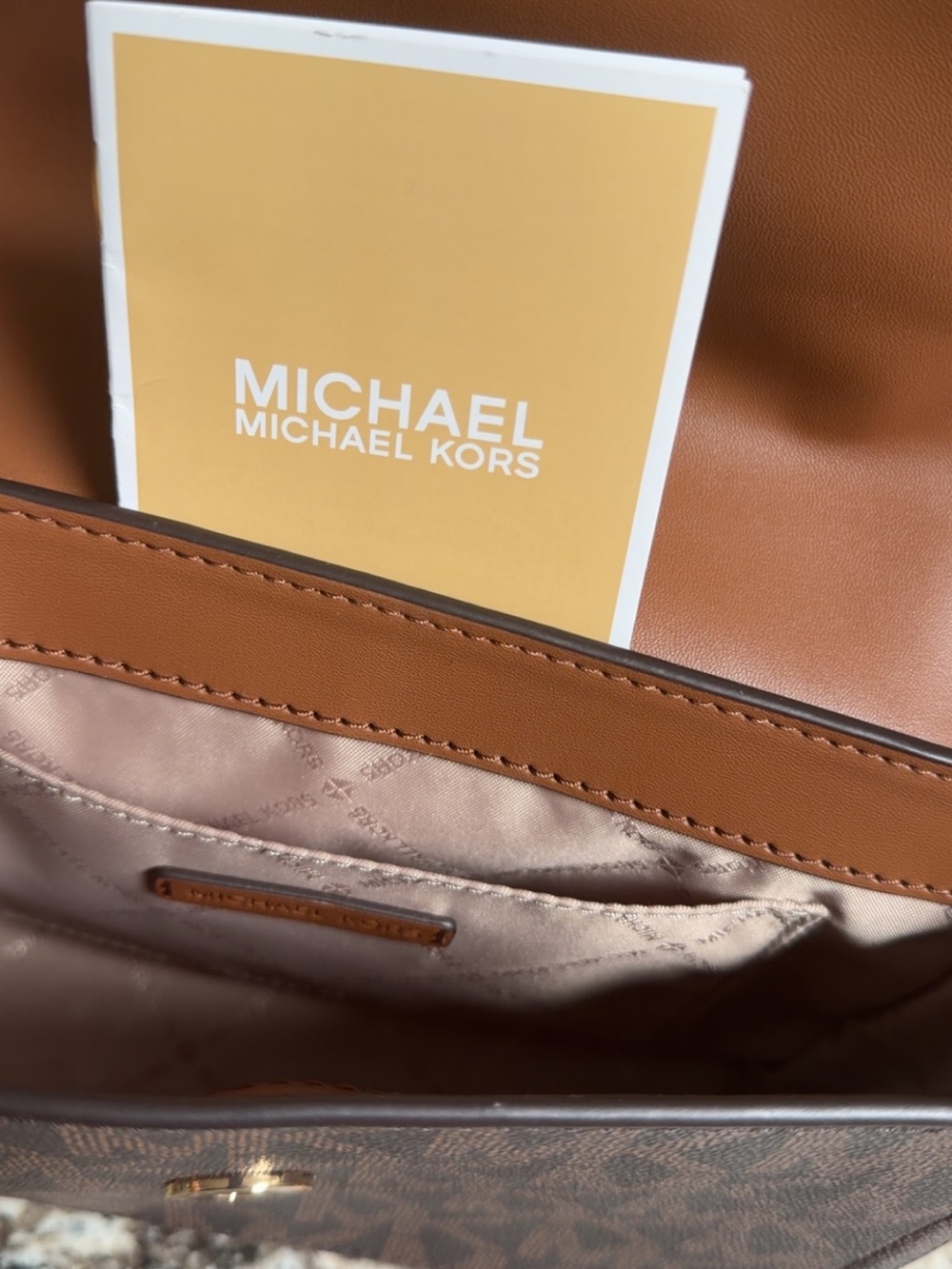 Michael Kors Brown & Tan Logo Crossbody Bag - Picture 4 of 4